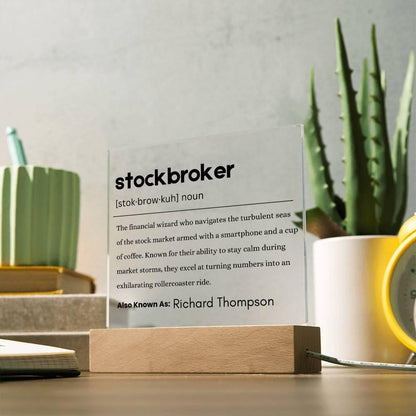 Stock Broker Gift Personalized Definition Acrylic Plaque – view 8