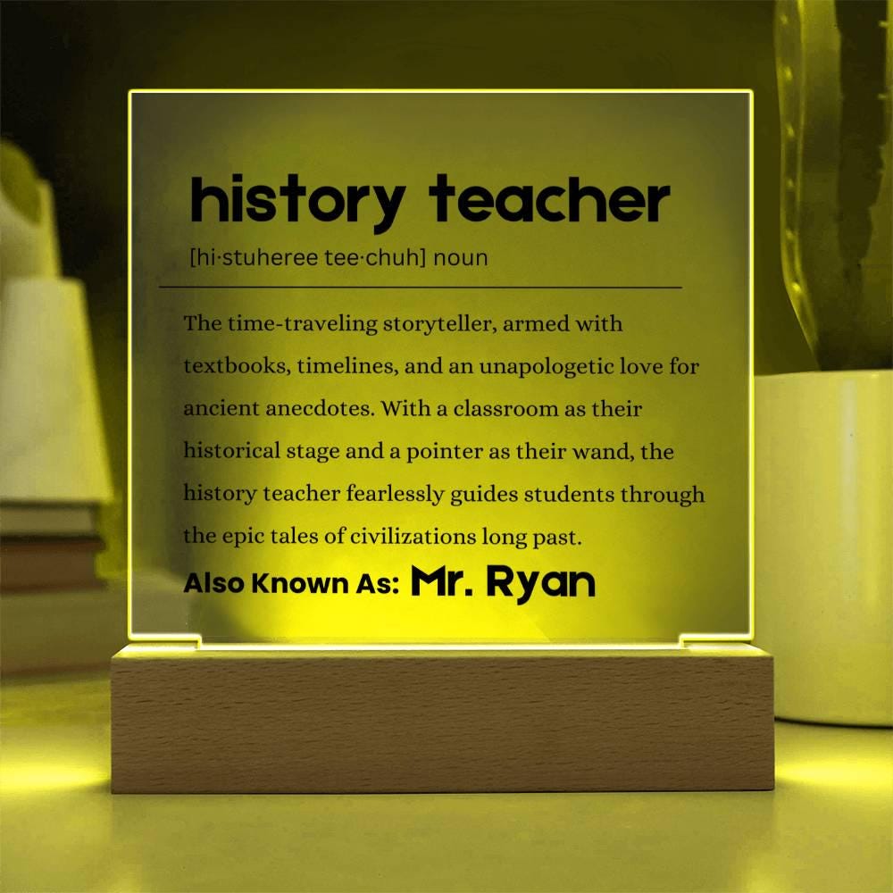 History Teacher Gift Personalized Definition Acrylic Plaque – view 4