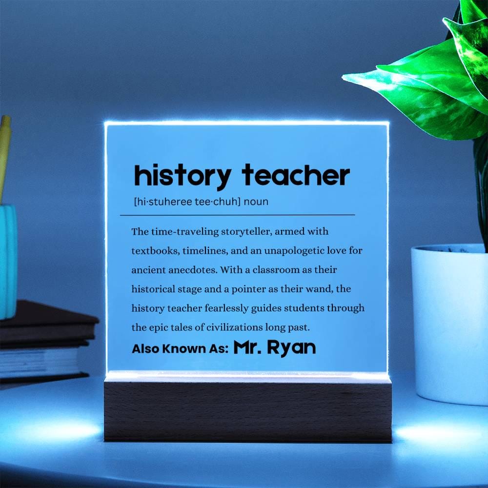 History Teacher Gift Personalized Definition Acrylic Plaque – view 3