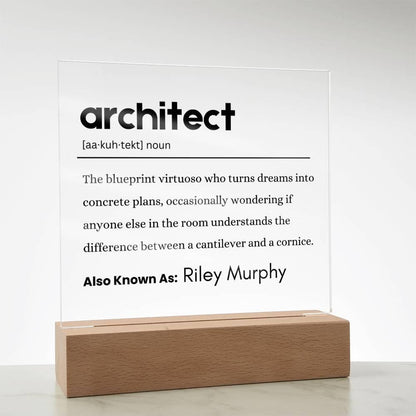 Architect Gift Personalized Definition Acrylic Plaque – view 9