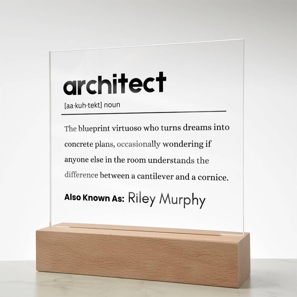 Architect Gift Personalized Definition Acrylic Plaque – view 8