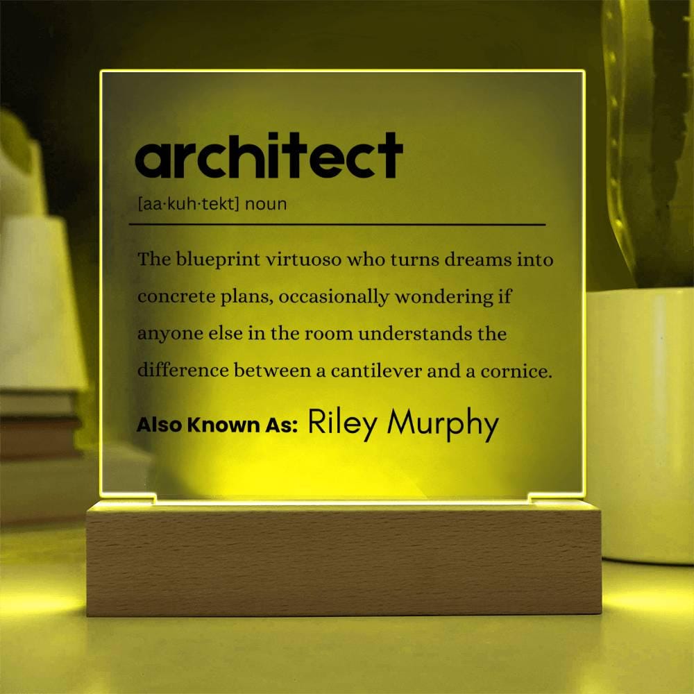 Architect Gift Personalized Definition Acrylic Plaque – view 3