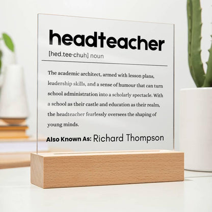 Headteacher Gift Personalized Definition Plaque – Principal Retirement – view 8