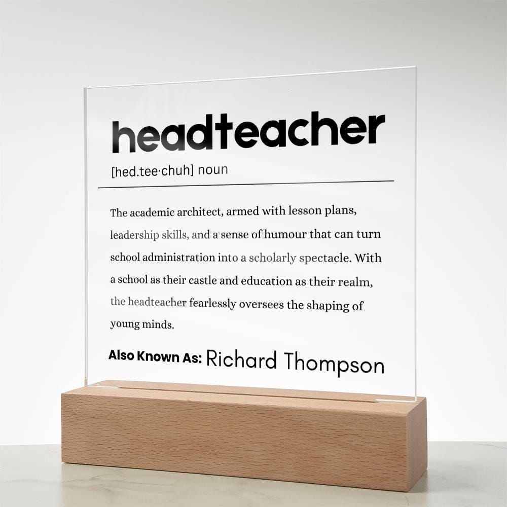 Headteacher Gift Personalized Definition Plaque – Principal Retirement – view 9