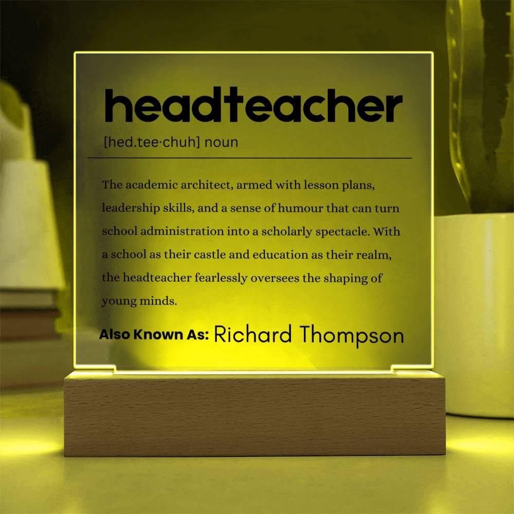 Headteacher Gift Personalized Definition Plaque – Principal Retirement – view 4