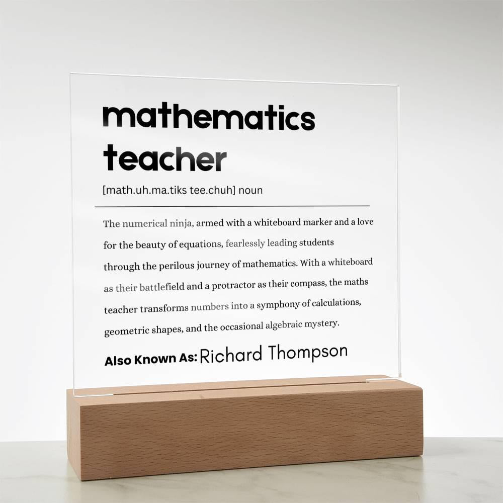 Math Teacher Gift Personalized Definition Acrylic Plaque – Gift – view 8