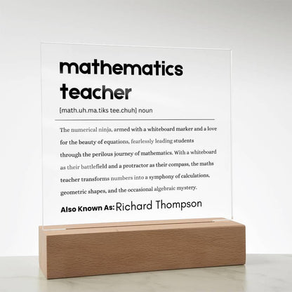 Math Teacher Gift Personalized Definition Acrylic Plaque – Gift – view 8
