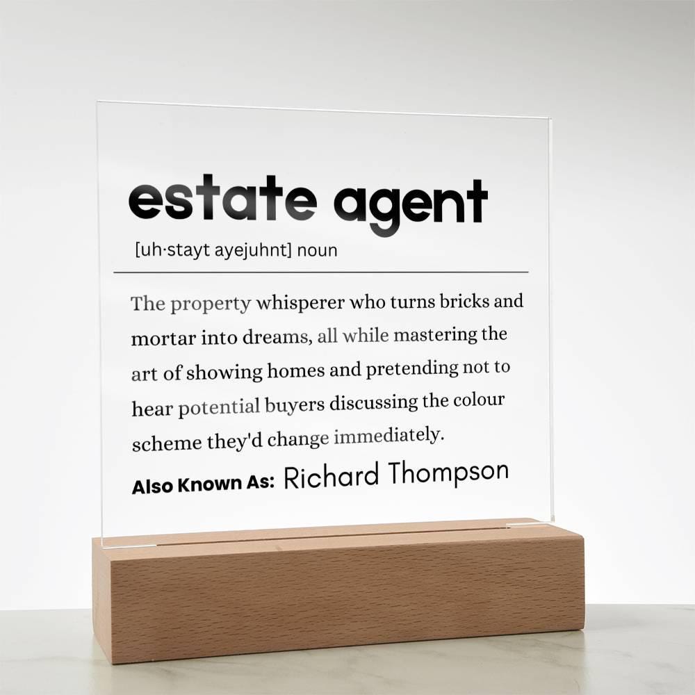 Estate Agent Gift Personalized Definition Acrylic Plaque – view 9