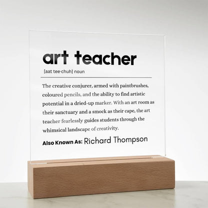 Art Teacher Gift Personalized Definition Acrylic Plaque – view 9