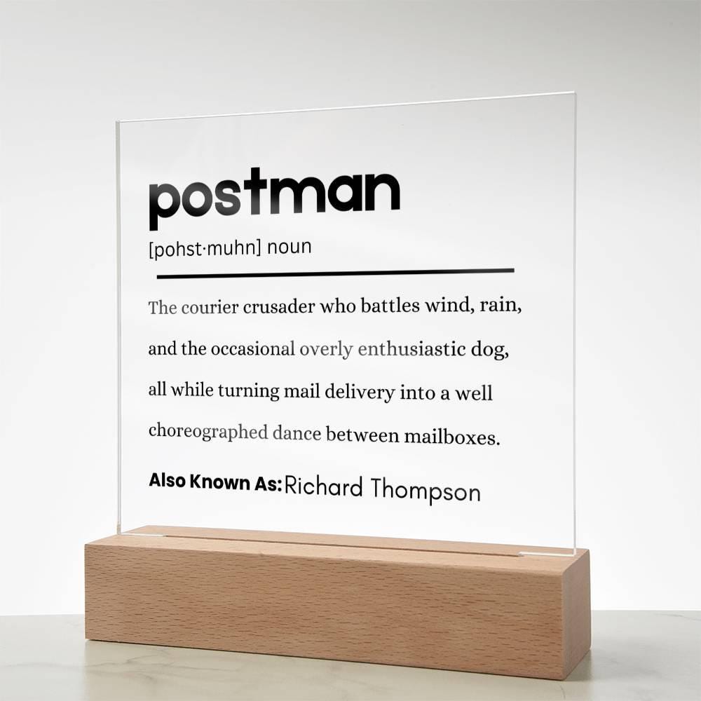 Postman Gift Personalized Definition Acrylic Plaque – Mail Carrier – view 2