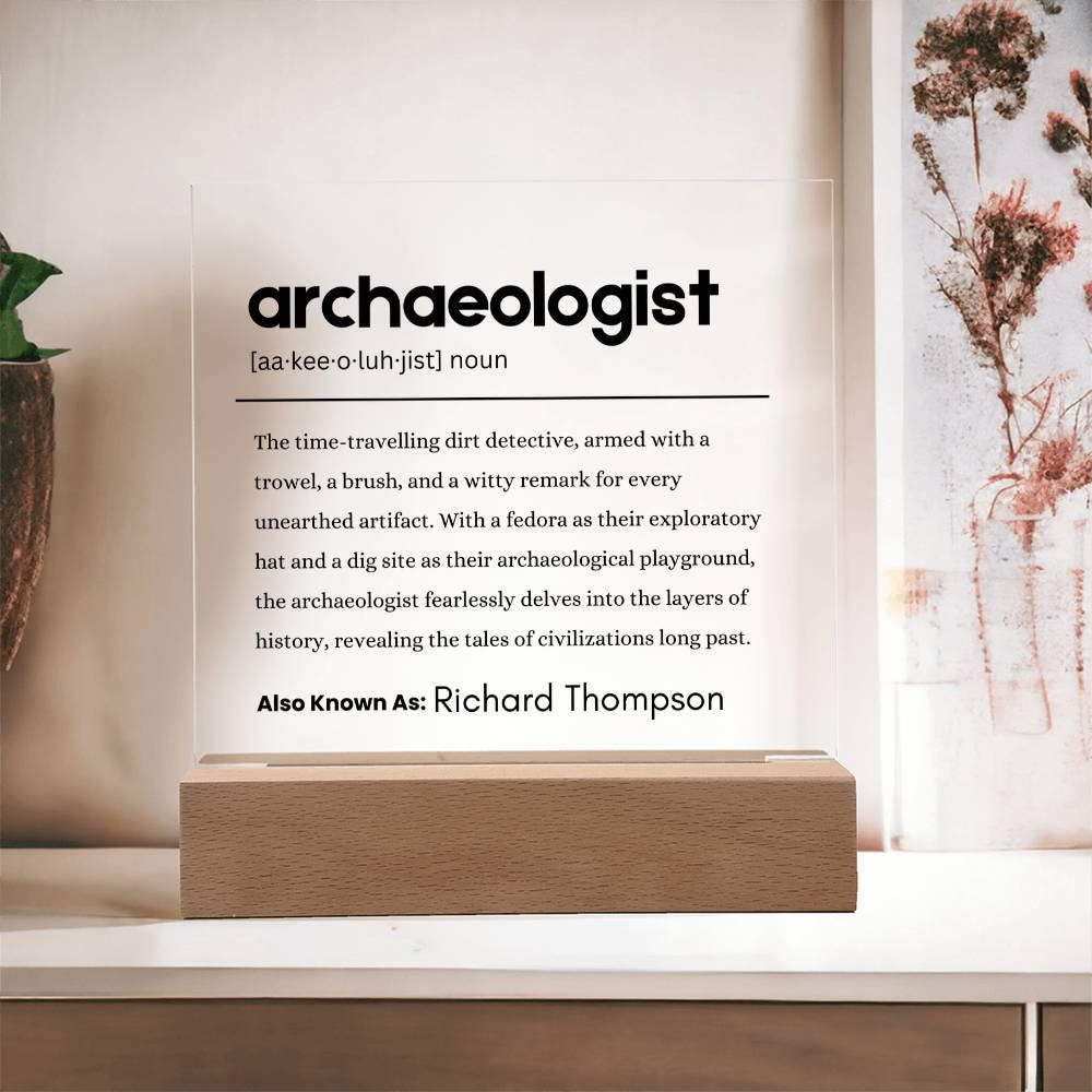 Archaeologist Gift Personalized Definition Acrylic Plaque – view 9