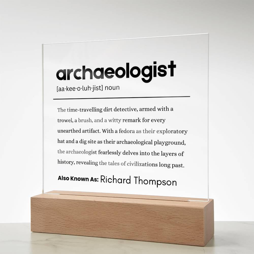 Archaeologist Gift Personalized Definition Acrylic Plaque – view 2