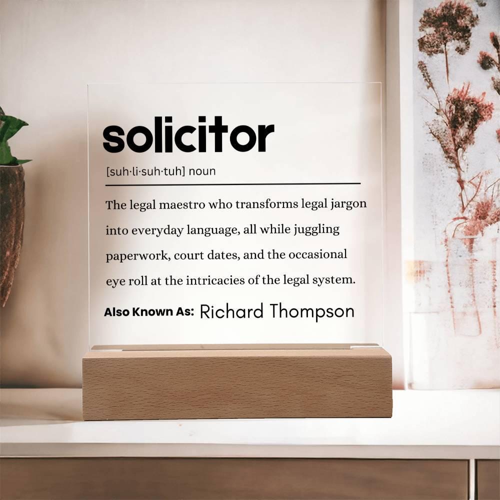 Solicitor Gift Definition Plaque – Gift for Solicitor – Law School – view 10
