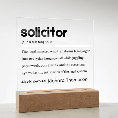 Solicitor Gift Definition Plaque – Gift for Solicitor – Law School – view 8