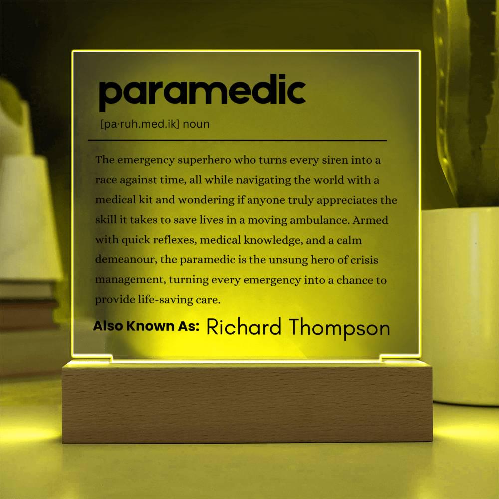 Paramedic Gift Personalized Definition Acrylic Plaque – EMT Gifts – view 3