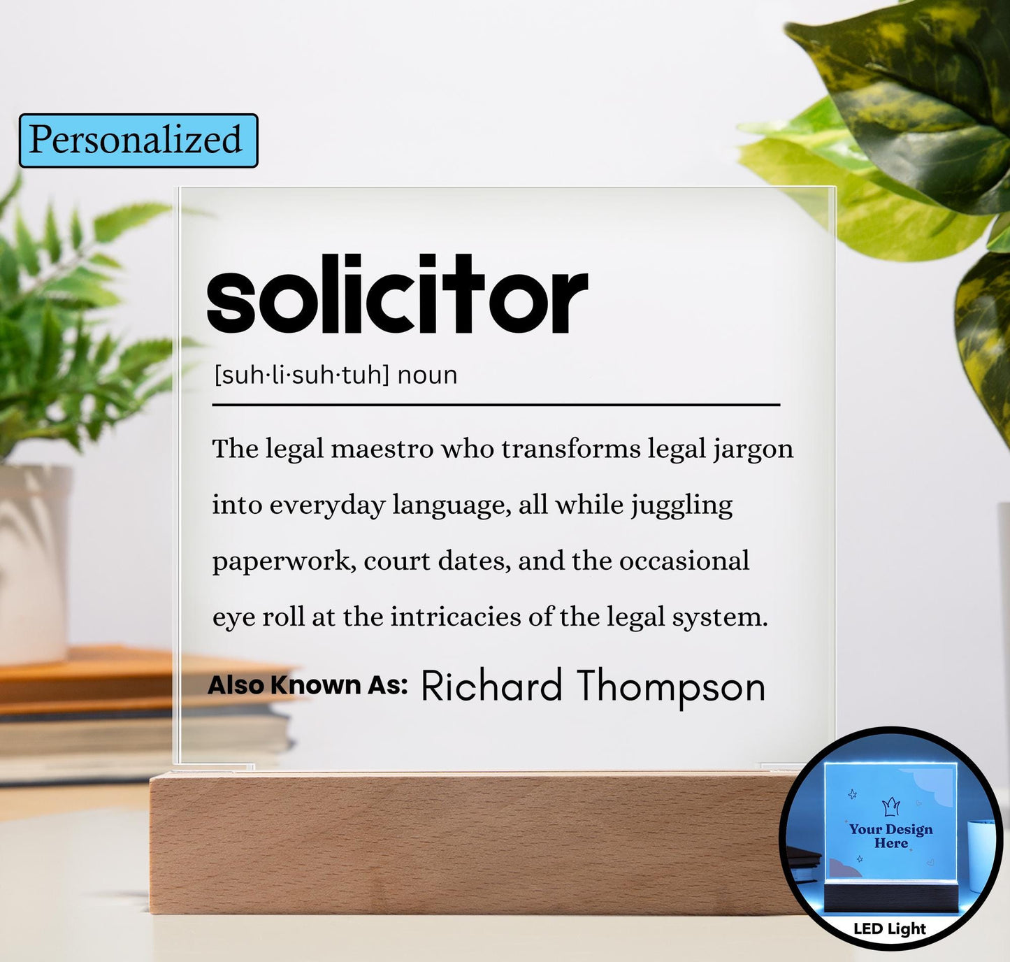 Solicitor Gift Definition Plaque – Gift for Solicitor – Law School