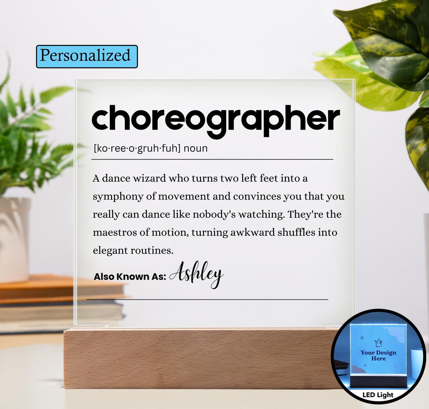 Choreographer Gift Personalized Definition Acrylic Plaque