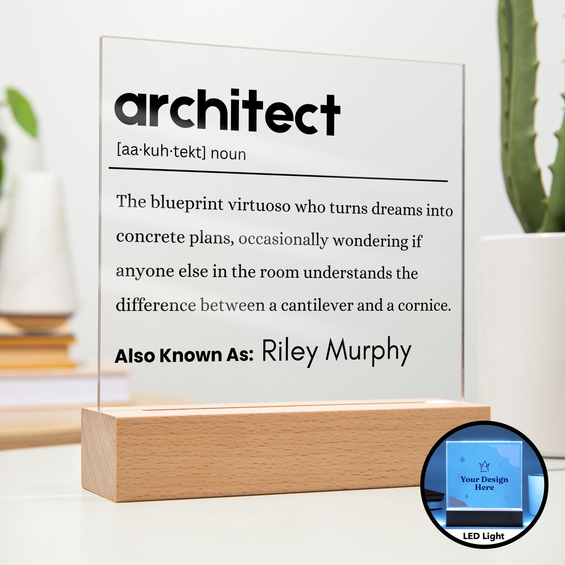 Architect Gift Personalized Definition Acrylic Plaque