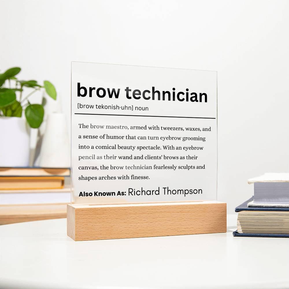 Brow Technician Gift Personalized Definition Acrylic Plaque – view 8