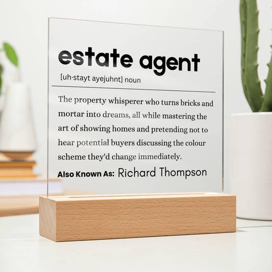 Estate Agent Gift Personalized Definition Acrylic Plaque
