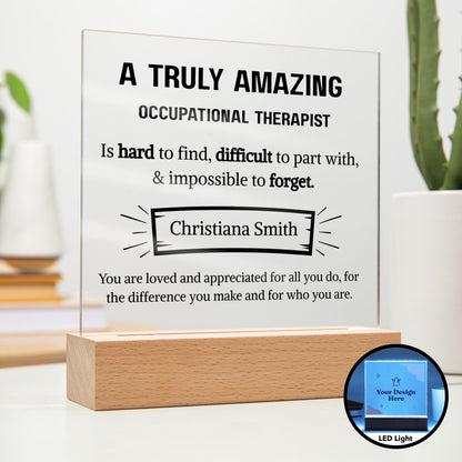 Occupational Therapist Personalized LED Acrylic Plaque – Gift for OT