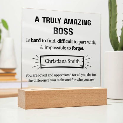 Amazing Boss Personalized Acrylic Plaque – Boss Appreciation Gift