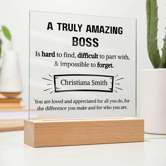 Amazing Boss Personalized Acrylic Plaque – Boss Appreciation Gift