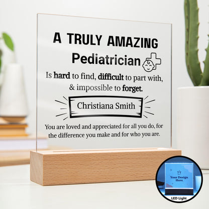 Pediatrician Appreciation Personalized Acrylic Plaque