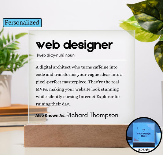 Personalized Web Designer Definition Plaque – Gift for Web Designer