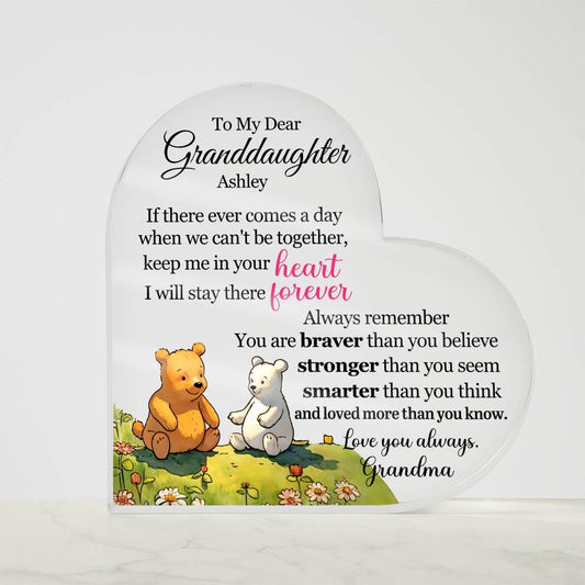 To My Granddaughter Personalized Acrylic Plaque – Gifts from Nana – view 2