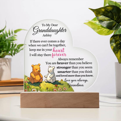 To My Granddaughter Personalized Acrylic Plaque – Gifts from Nana – view 5
