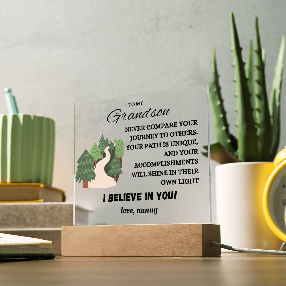 To My Grandson Personalized Acrylic Plaque Gift from Grandma