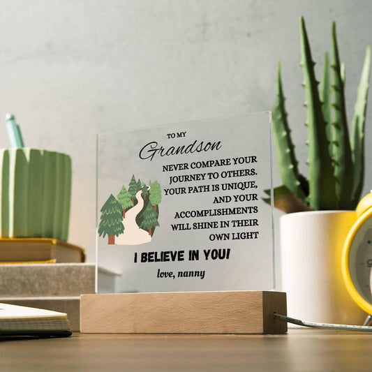 To My Grandson Personalized Acrylic Plaque Gift from Grandma