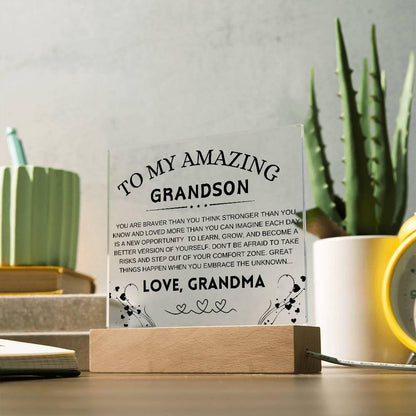 Personalized Grandson Nightlight LED Acrylic Plaque