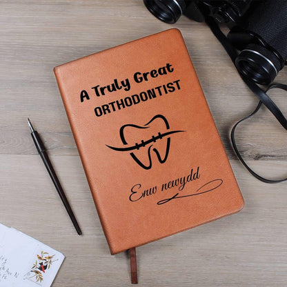 Orthodontist Gift Personalized Leather Journal – Dental Office Gifts – view 5