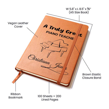 Piano Teacher Gift Personalized Journal – Gift for Piano Instructor – view 4
