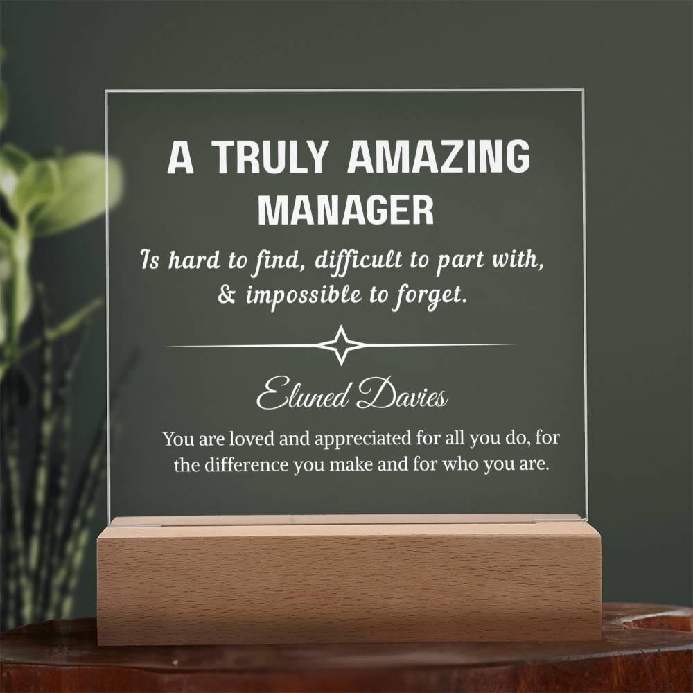 Manager Personalized Acrylic Plaque Gift – Manager Appreciation – view 9