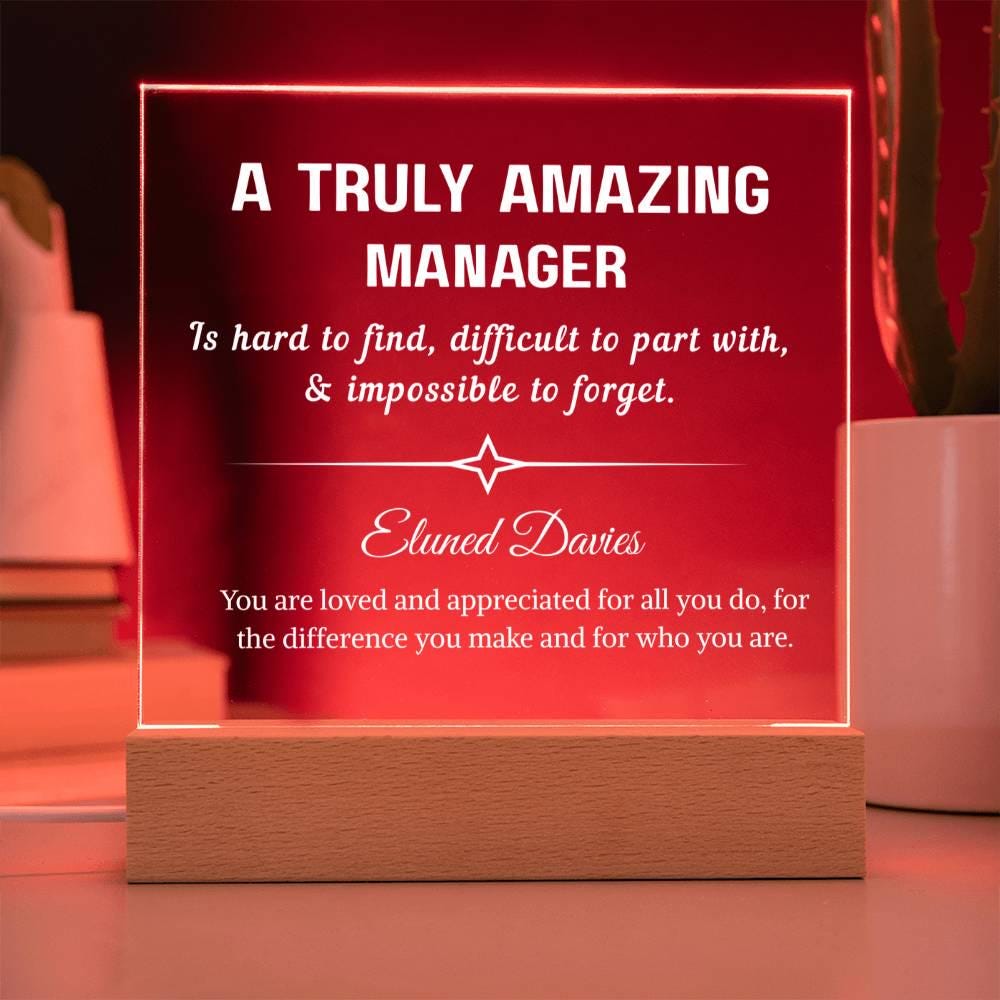 Manager Personalized Acrylic Plaque Gift – Manager Appreciation – view 3