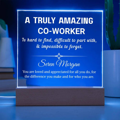 Co-worker Gift Personalized LED Acrylic Plaque – Gift for Work Bestie – view 2