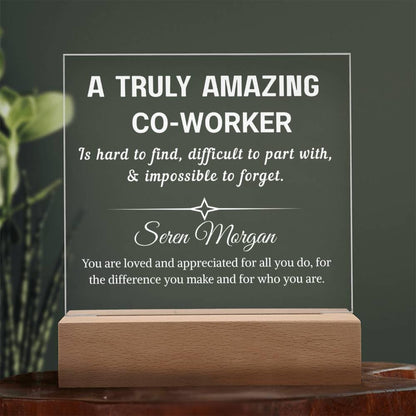 Co-worker Gift Personalized LED Acrylic Plaque – Gift for Work Bestie – view 7