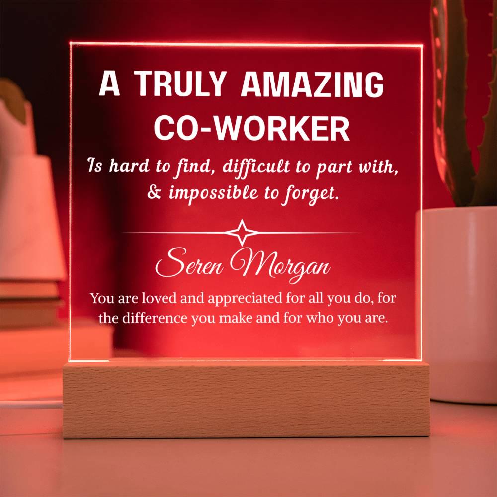 Co-worker Gift Personalized LED Acrylic Plaque – Gift for Work Bestie – view 3