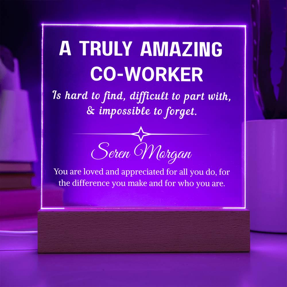 Co-worker Gift Personalized LED Acrylic Plaque – Gift for Work Bestie – view 9