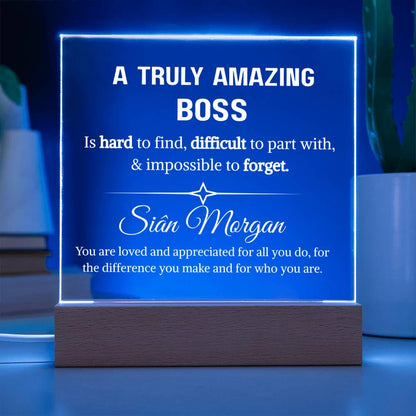 Boss Gift Personalized LED Acrylic Plaque – Boss Day Appreciation Gift – view 3