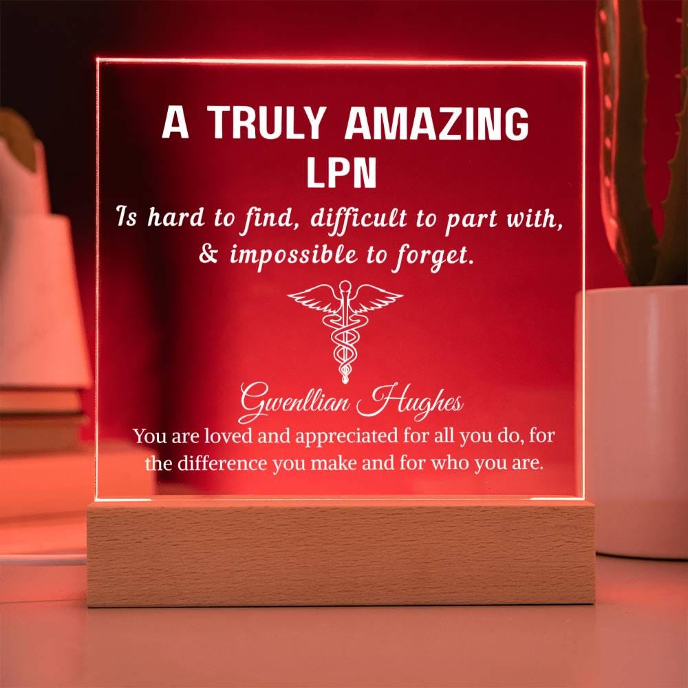 LPN Gift Personalized LED Acrylic Plaque – Gift for Lpn Nurse – view 8