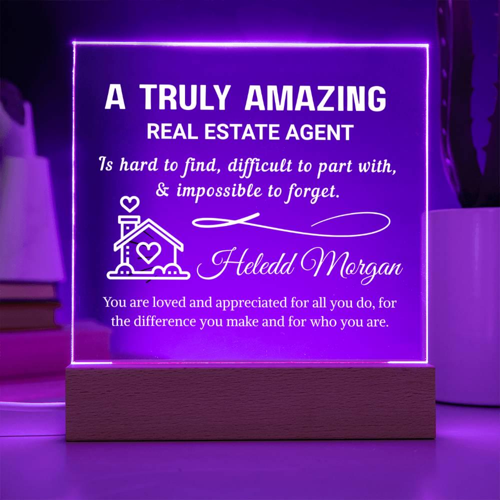 Real Estate Agent Gift Personalized LED Acrylic Plaque – Realtor Team – view 4