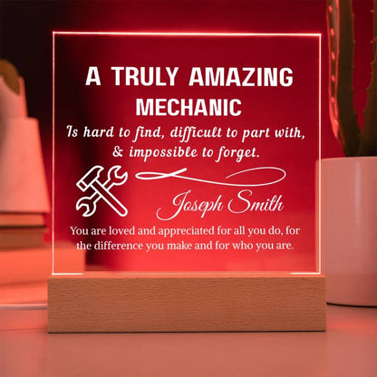 Mechanic Gift Personalized LED Acrylic Plaque – Gift for Auto – view 5