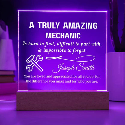 Mechanic Gift Personalized LED Acrylic Plaque – Gift for Auto – view 4