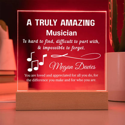 Musician Gift Personalized LED Acrylic Plaque – Gift for Musicians – view 4