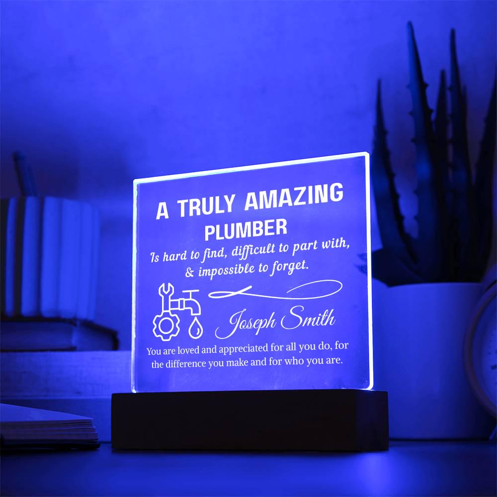 Plumber Gift Personalized LED Acrylic Plaque – Gift for Plumber Dad – view 10