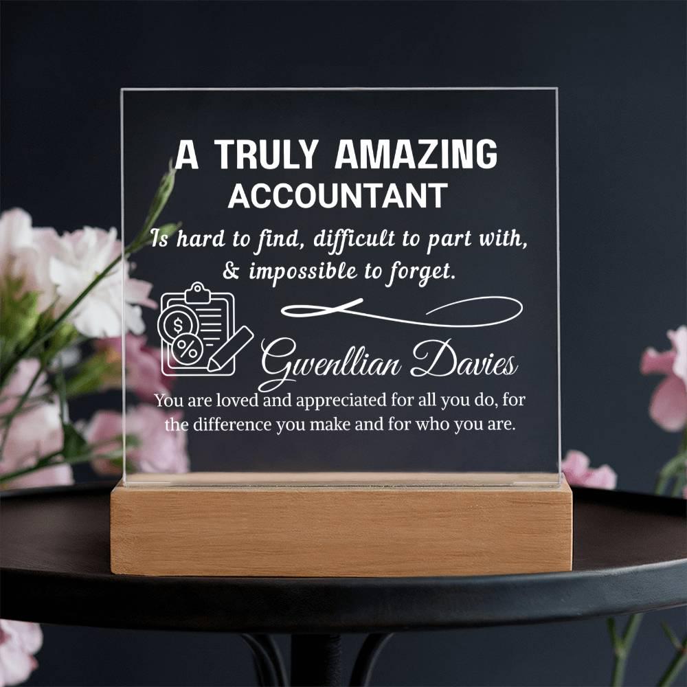 Accountant Gift Personalized LED Acrylic Plaque – Gift for CPA – view 3